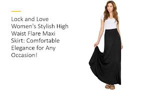 Lock and Love Women's Stylish High Waist Flare Maxi Skirt: Comfortable Elegance for Any Occasion!