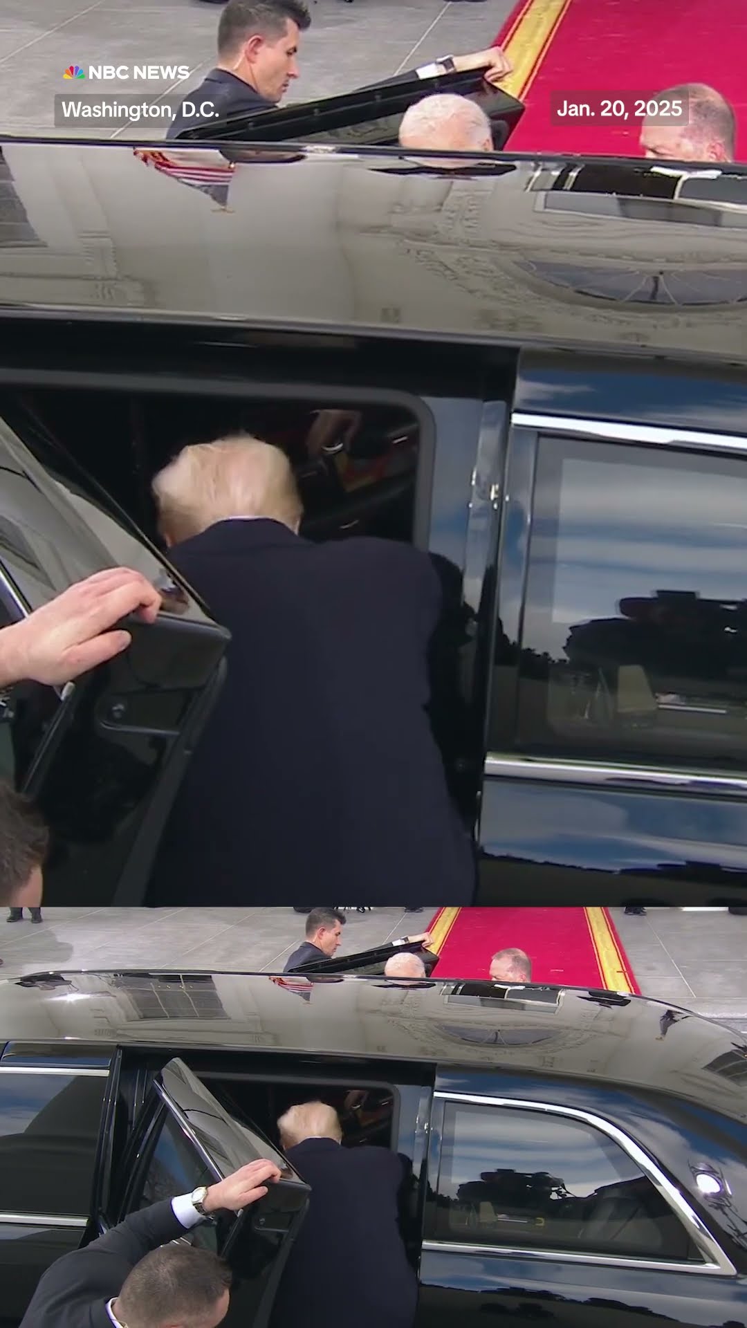 Trump and Biden ride in motorcade together to U.S. Capitol
