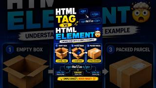 HTML Tag vs HTML Element 🤯 | 90% Beginners Get Confused! #html5 #shorts #programming