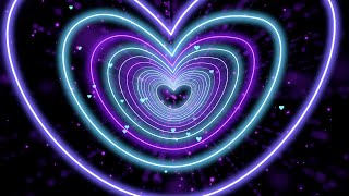 Love Heart💜💙Animation Video | Neon Heart Background Video | Tunnel Heart Background