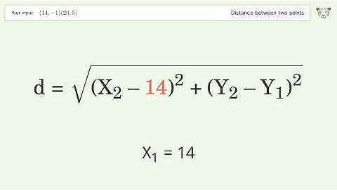 Find the distance between two points p1 (14,-1) and p2 (20,5): Step-by-Step Video Solution