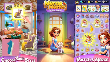 Merge Master: Home Design / Part:1 Level:1 to 4 Walkthrough Gameplay#games