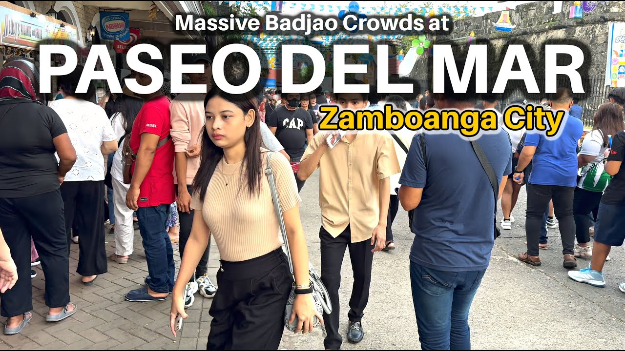 Massive Badjao Crowds in Paseo Del Mar Zamboanga City Mindanao Philippines [4K HDR]