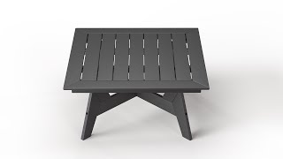 WestinTrends Modern Low Outdoor Patio Square HDPE Coffee Table Assembly Video
