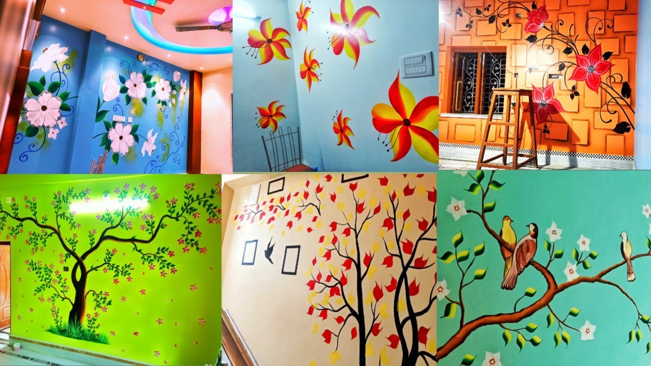 2d and 3d best wall painting design tutorial 2d wall painting design
