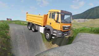 Truck Man TGS | Cars Vs Potholes #47 - BeamNG.Drive - Beamng 4 Crash