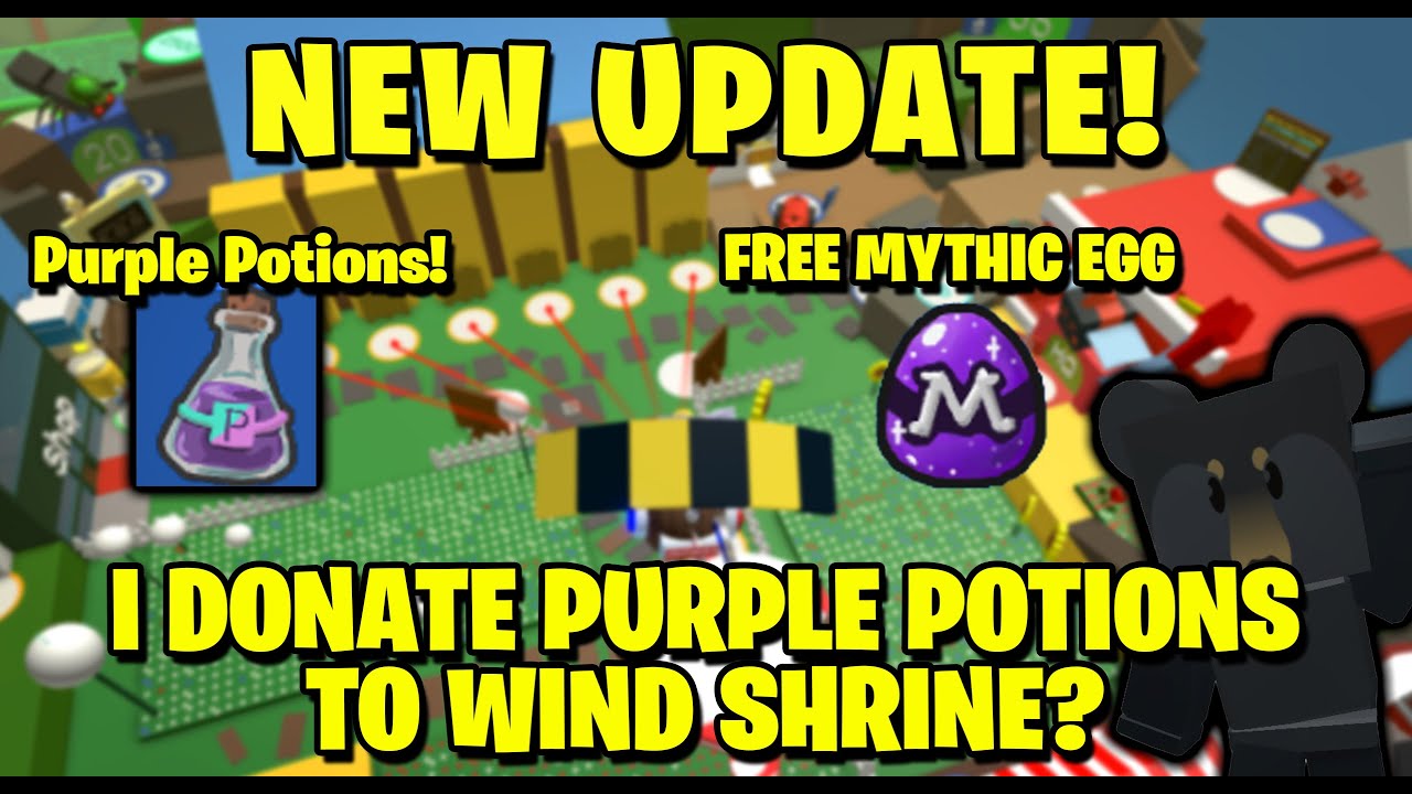 New Update Purple Potions Free Mythical Egg Brown Bear Cub Bee Swarm Simulator Youtube - purple potion roblox