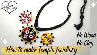 hand painted jewellery making at home | diy temple necklace | fabric jewellery design