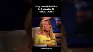 They made $3 million in 3 minutes 👀 #entrepreneur #sharktank  #motivation