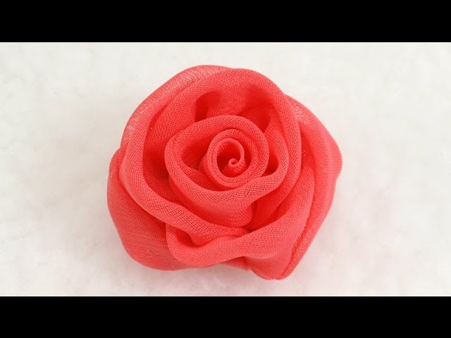 DIY Chiffon Ribbon Flower, iCreativeIdeas.com