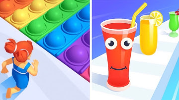 Pop it Run Vs Juice Run 🌐💠Max Update All Levels Walkthrough Android iOS Gameplay