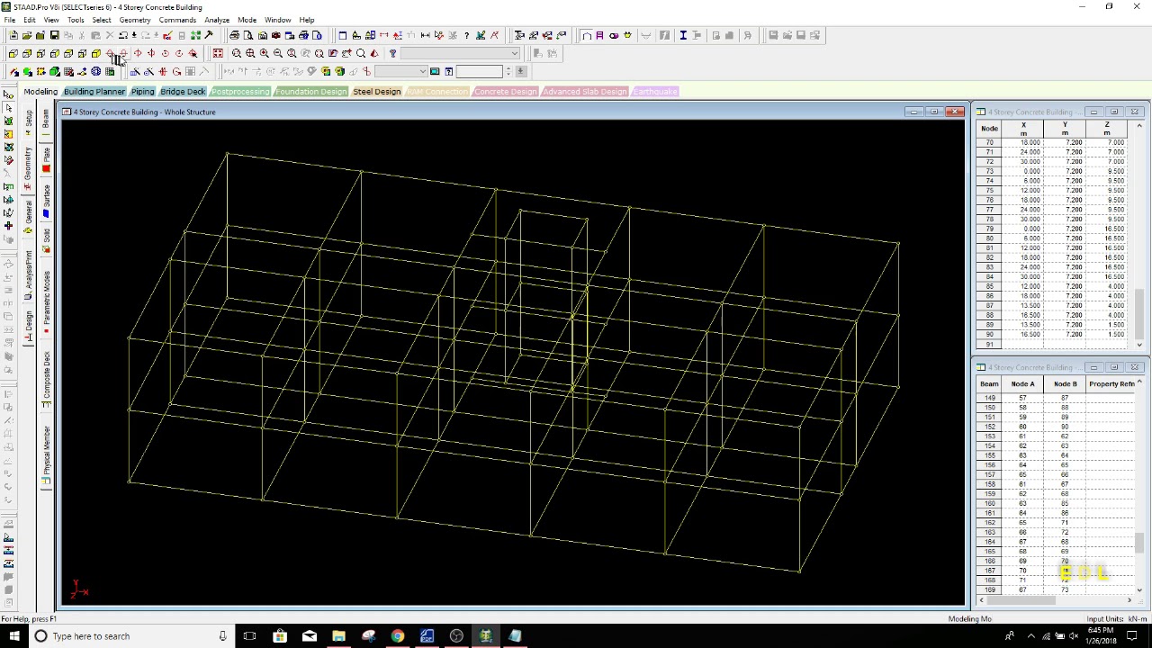 Staad.Pro Tutorial - Complete Guide 01 - Modeling Column and Beam - YouTube