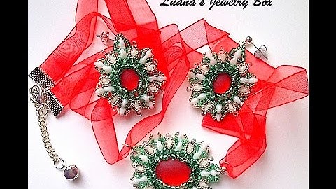 DIY Tutorial - "Christmas Time" Embedded Cabochons with Superduo and seed beads