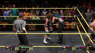 WWE 2K20 - Johnny Gargano \& Candice LeRae vs. Mia Yim \& Keith Lee