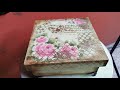 Caja de Madera con Decoupage y Sellos