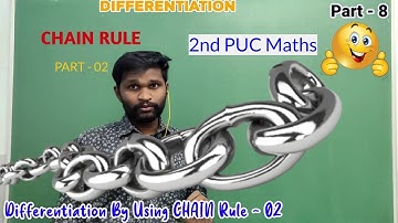 Differentiation Part - 9Differentiation Of Functions By Using Chain Rule-2#2nd_PUC_Math_in_Kannada|