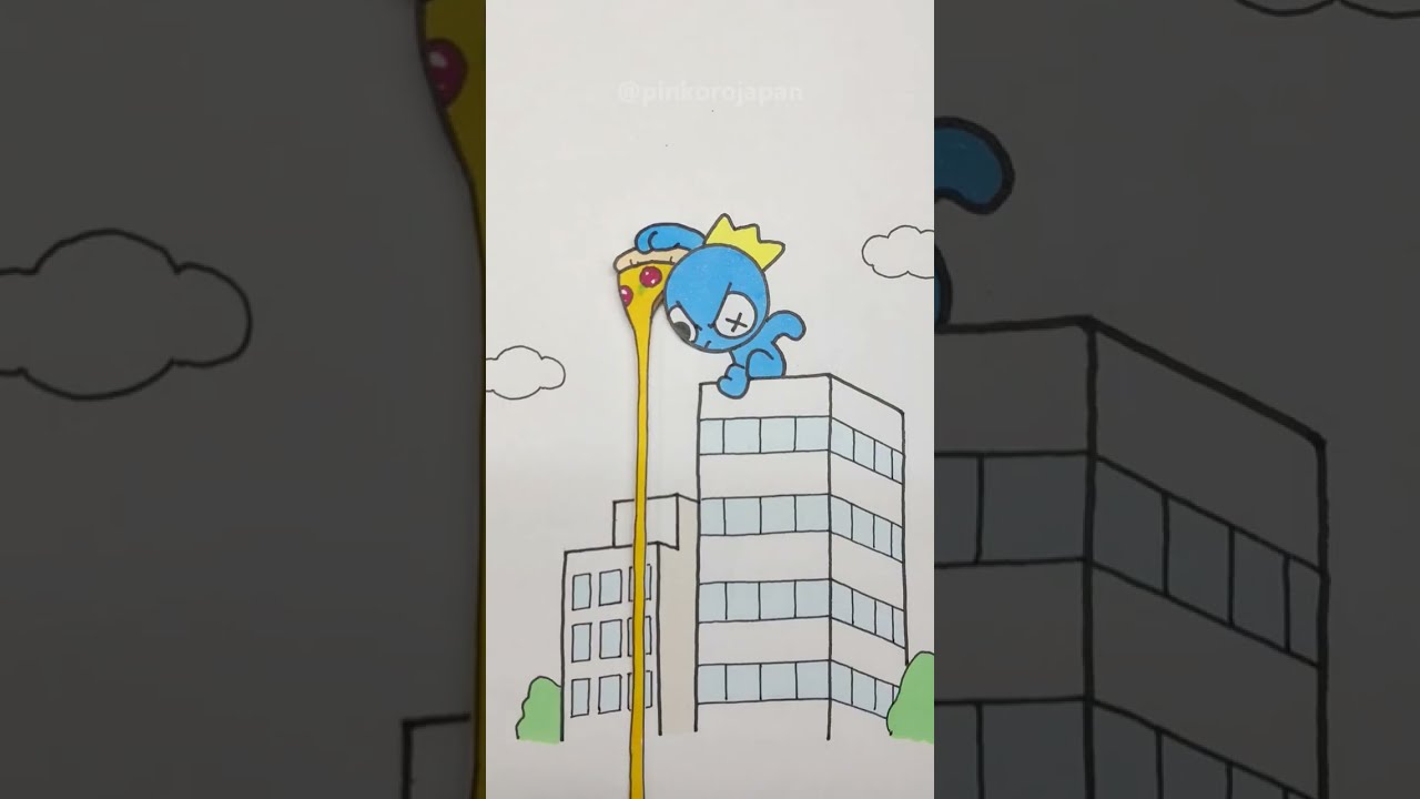 Rainbow Friends BLUE Wants To Eat Pizza Funny Paper Animation Shorts Youtubeshorts Rainbowfriends