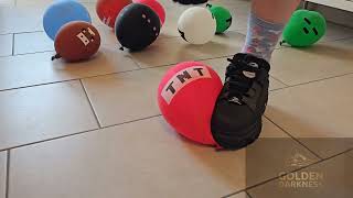 Balloon crushing with Buffalo clogs 