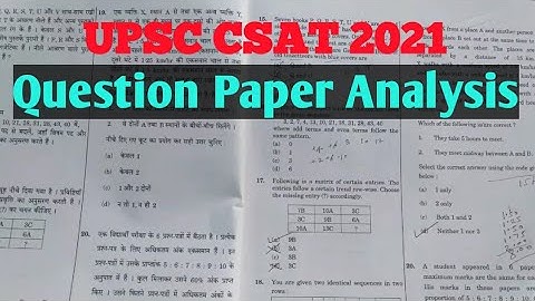 UPSC CSAT 2021 Question Paper Analysis ।। Answer Key ? ।। VPS Education ।।