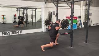 Barbell Alternating Reverse Lunge demonstration
