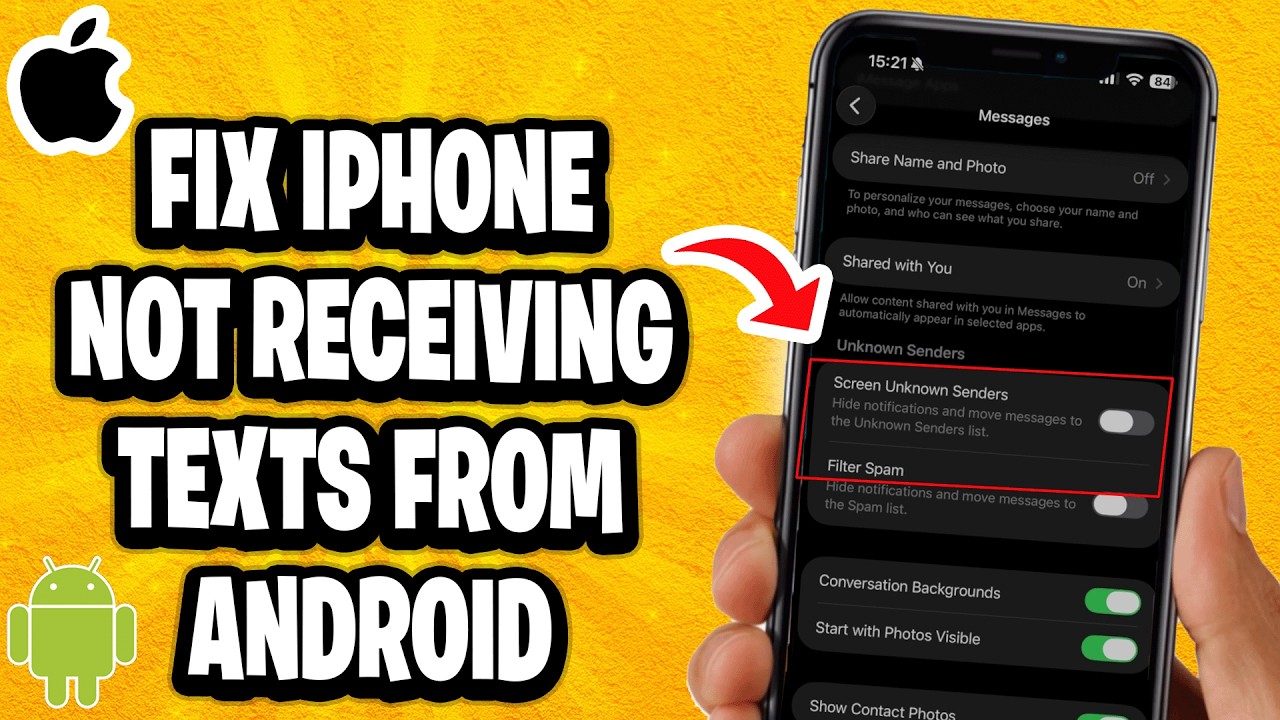 How To Fix iPhone Not Receiving Texts From Android - YouTube