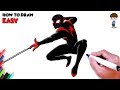 Spiderman into the spiderverse drawing  how to draw spiderman easy step by step