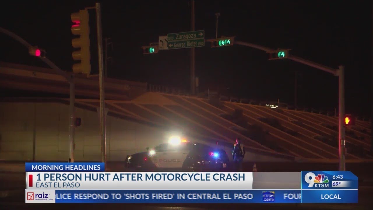 Person injured after motorcycle crash in East El Paso - YouTube