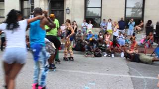 Roller skating dancers at Artscape 2014