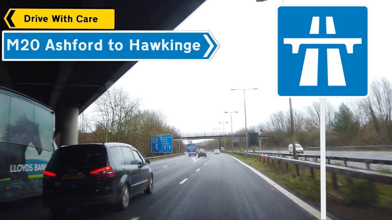 Driving Ashford to Hawkinge (M20)