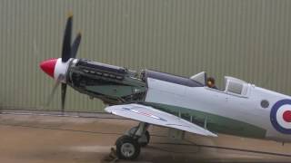 Spitfire Mk XIX Rolls Royce Griffon Engine Run.