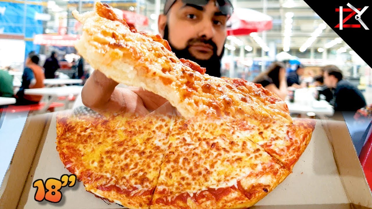 Big Costco Fresh Pizza 18 For 8 95 Five Cheese Big Slices 95p Unlimited Drinks Too Youtube