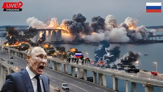 RUSSIAN Invasion Over! US Troops Bombard 7000 Tons of Russian Ammunition Convoy on Crimean Bridge