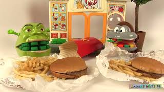 Shrek And Monkey Eat Mcdonalds Mcdonalds Menu Tasting Burger Fries