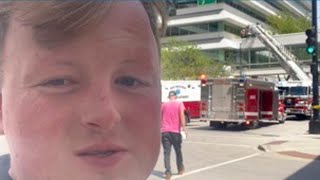 2 rescued after window washing platform falls