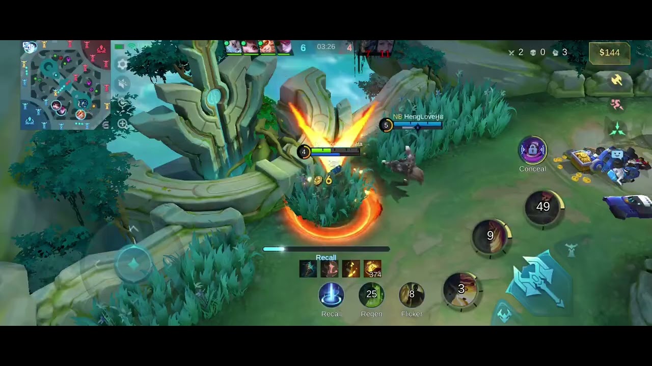 #mlbbhighlights MYTHIC HONOR RANKED លេងអីក៏ចាញ់ ដើរ raom ម្តងមើល ស្តារទឹកដៃ roam វិញ