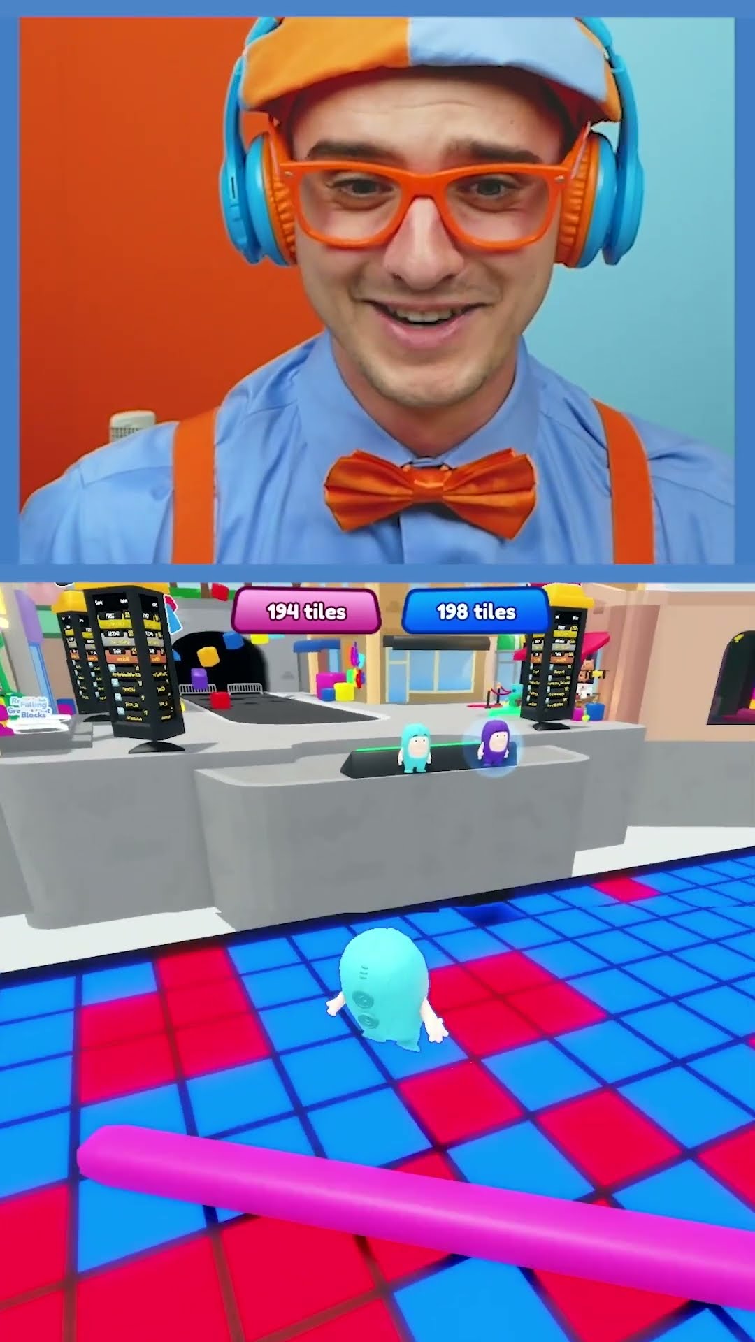 Can Blippi Jump on EVERY Rainbow Tile in Roblox?! Learn Colors Obby! #blippi #shorts