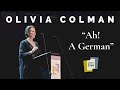 Olivia Colman reads a letter from Queen Elizabeth, the Queen Mother