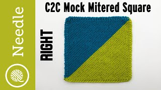 Knit C2C Mock Mitered Square | Bi-color (Right handed)