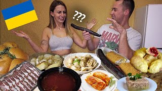 Eating UKRAINIAN FOOD with my GIRLFRIEND | MUKBANG Ukraine