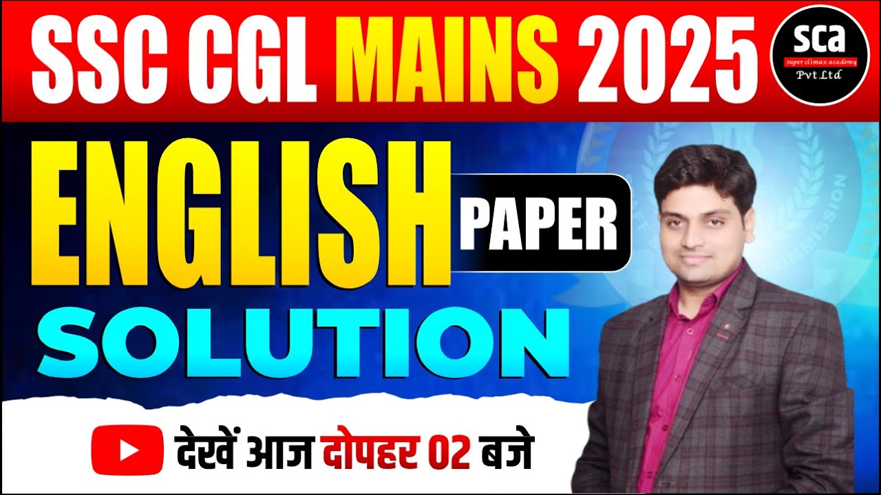 SSC CGL Mains 2025 | English Paper Solution | By Abhishek Sir - YouTube