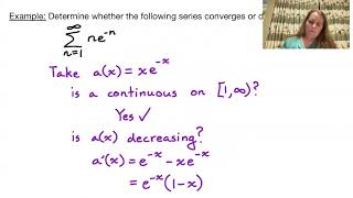 Calculus 2, Section 8.3, part 1: The Integral Test for Convergence