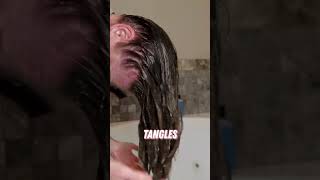Need a hack to tackle tangles? Yes I am a goofball! #curlyhairhacks #wavyhair #wavy #curlyhair