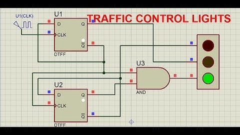 traffic lights using D type flip flop