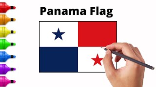 How to draw Panama Flag easy - Drawing flags easy