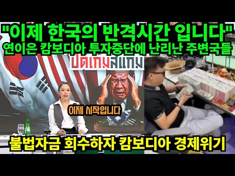 [해외반응] "이제 한국의 반격시간 입니다" 연이은 캄보디아 투자중단에 난리난 주변국들 // 불법자금 회수하자 캄보디아 경제위기