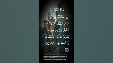 سورة العنكبوت ولئن سألتهم من نزل من السماء مآء فأحيا به الأرض من بعد موتها ليقولن الله الاية ٦٣