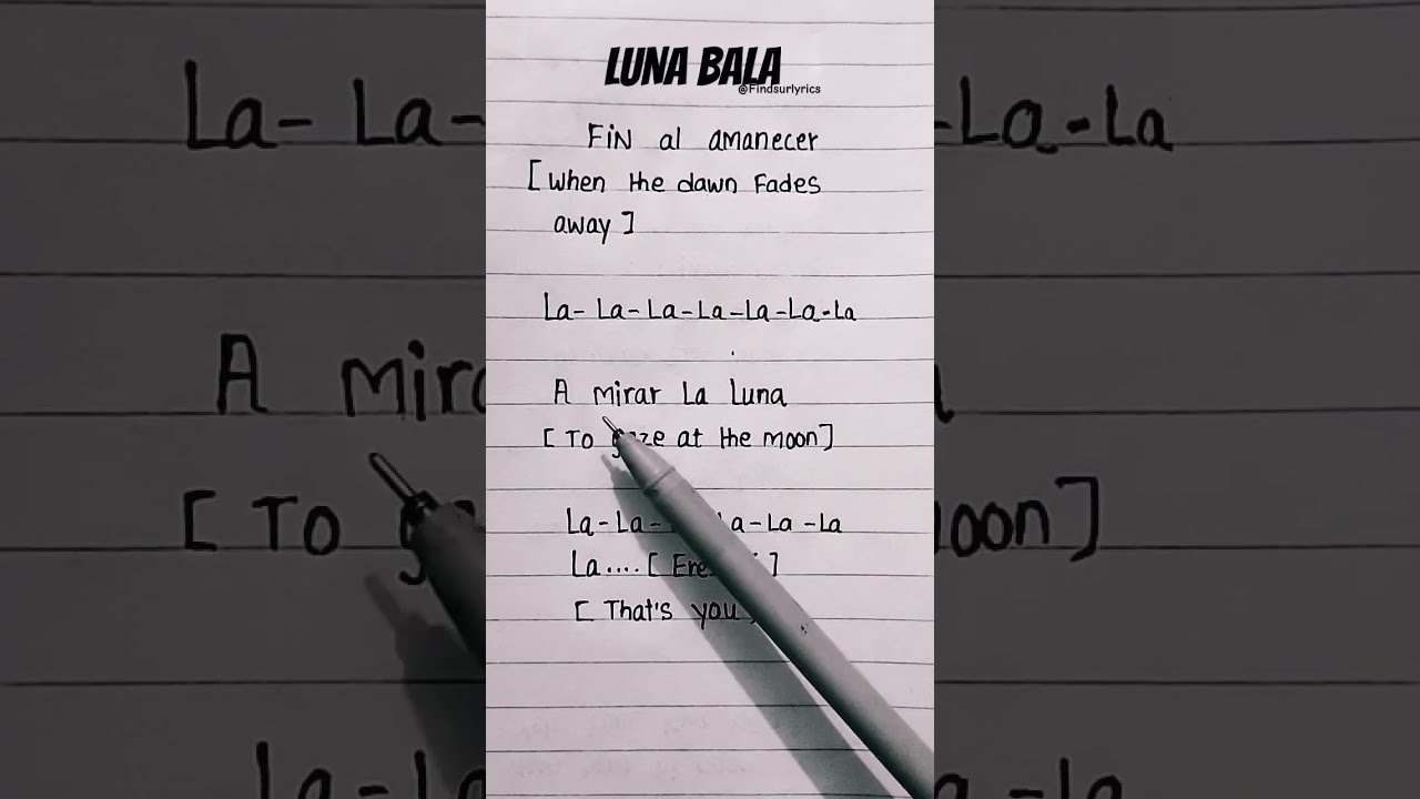 LUNA BALA - Yb Wasg' ood & Aries (Lyrics+ English Translation) | "La luna" #luna #lyrics #shorts