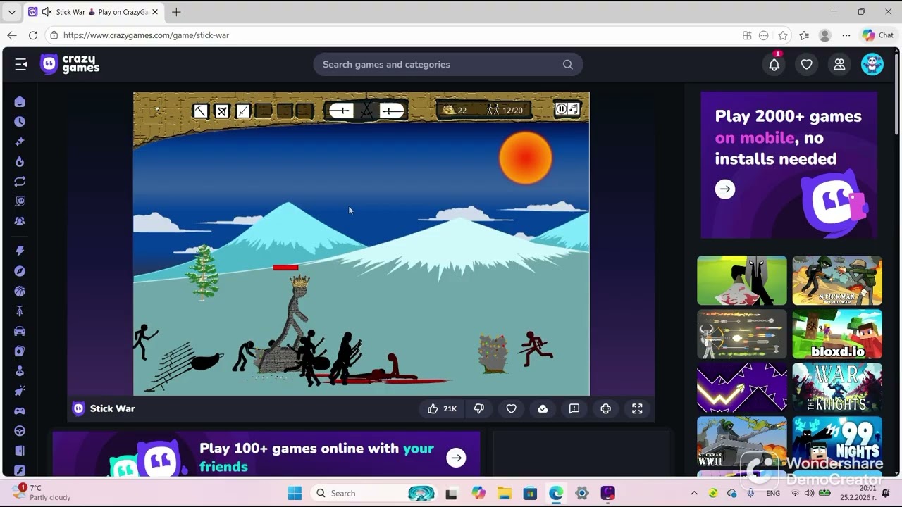 игрите в google - stick war