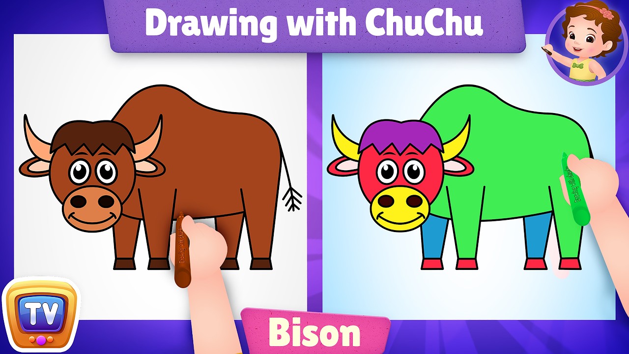 How to Draw a Bison? - More Drawings with ChuChu - ChuChu TV Drawing Lessons for Kids