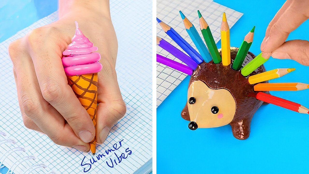 🎨 DIY SCHOOL SUPPLIES 🌈 Easy Stationary Tools You Can Make at Home! ✍️📔